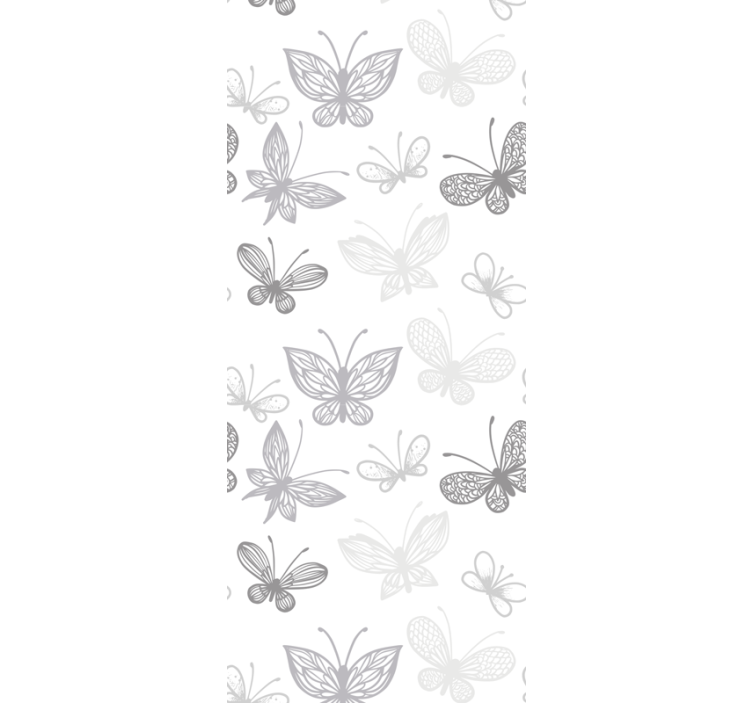 Elegant gray pattern butterfly wallpaper - TenStickers