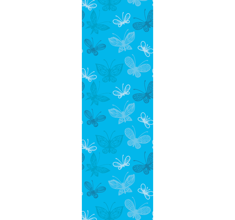 Blue flying pattern butterfly wallpaper - TenStickers