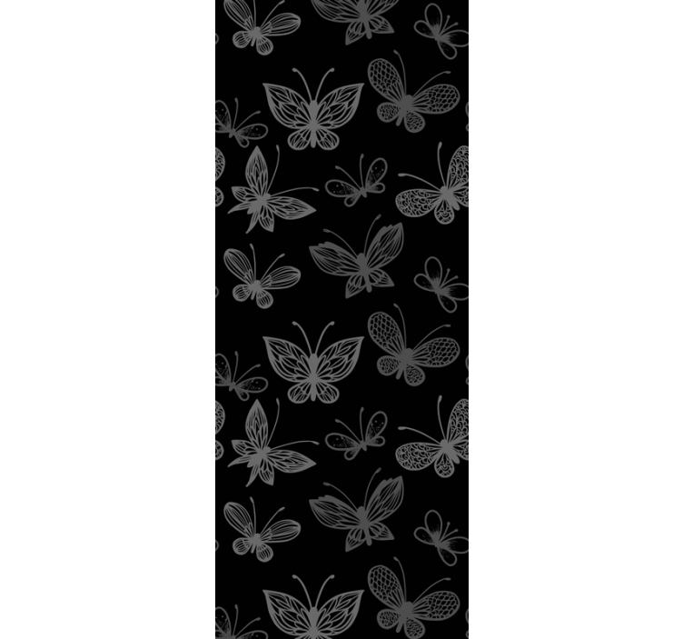 Elegant black silhouettes butterfly wallpaper - TenStickers