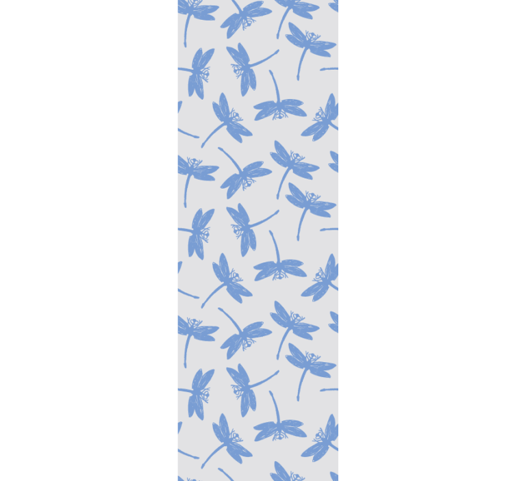Blue Japandi dragonfly painting  wallpaper - TenStickers