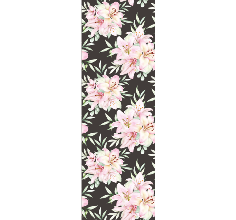 Watercolor lilies floral pattern wallpaper - TenStickers