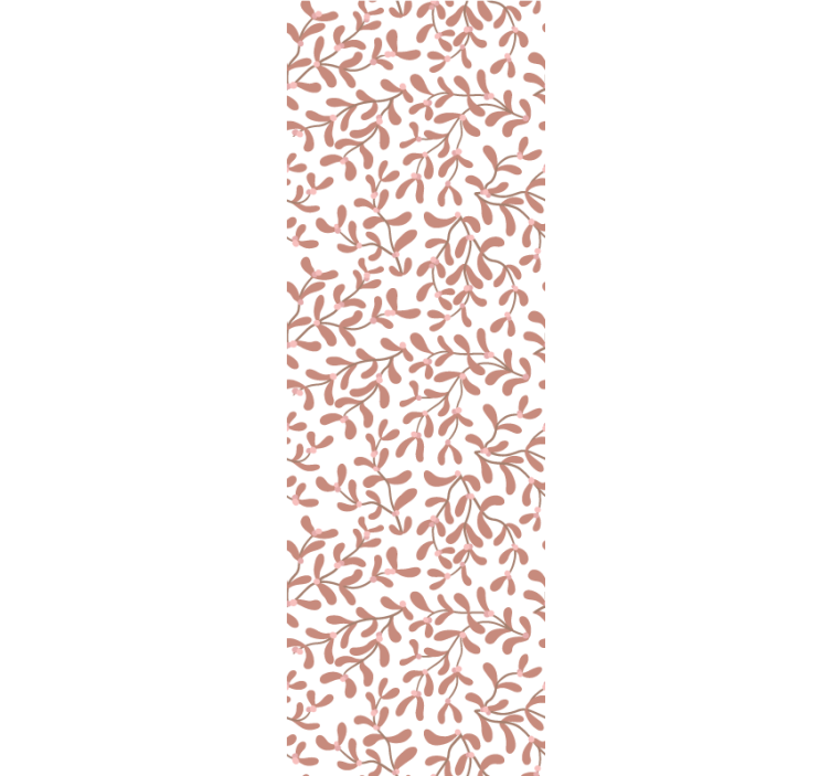 Terracotta small leaves pattern leaf wallpaper - TenStickers