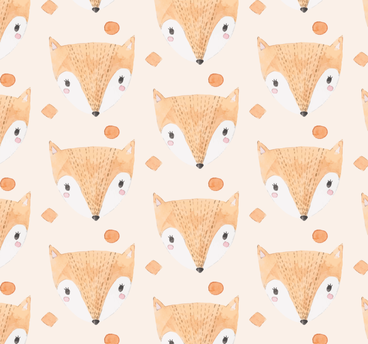 hand painted fox Kids wallpaper - TenStickers