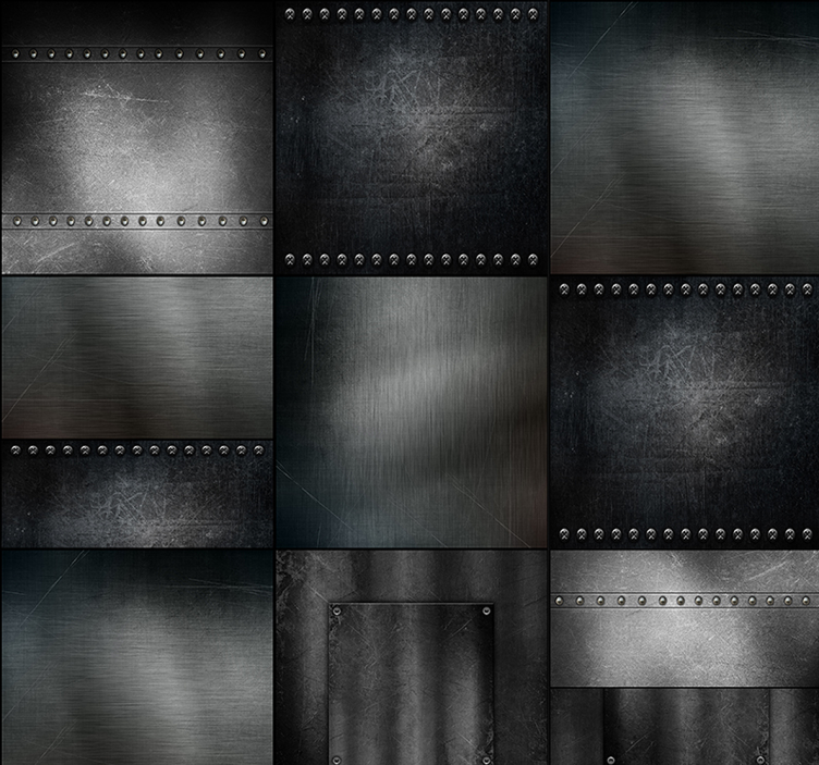 Metallic Panel Design metal wallpaper - TenStickers