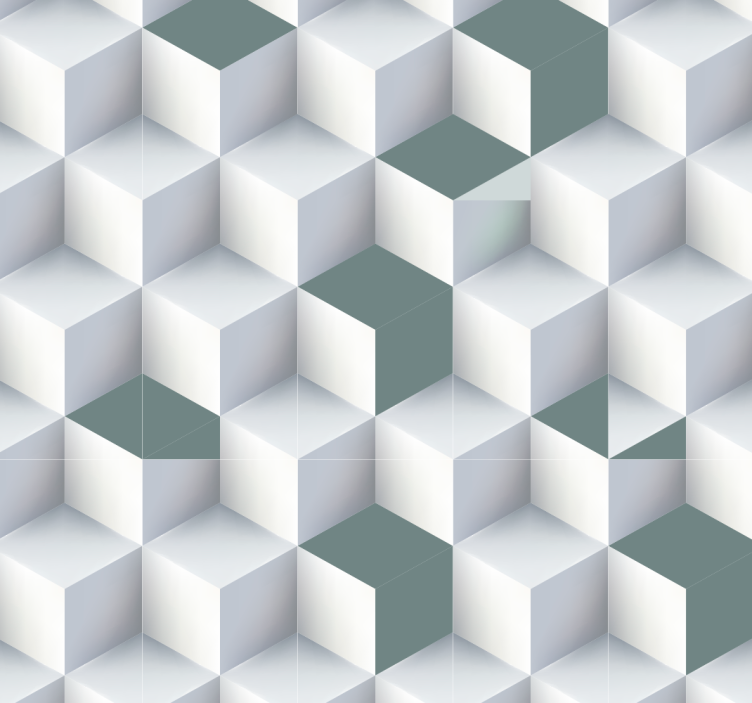 Geometric Cube Illusion geometric wallpaper - TenStickers