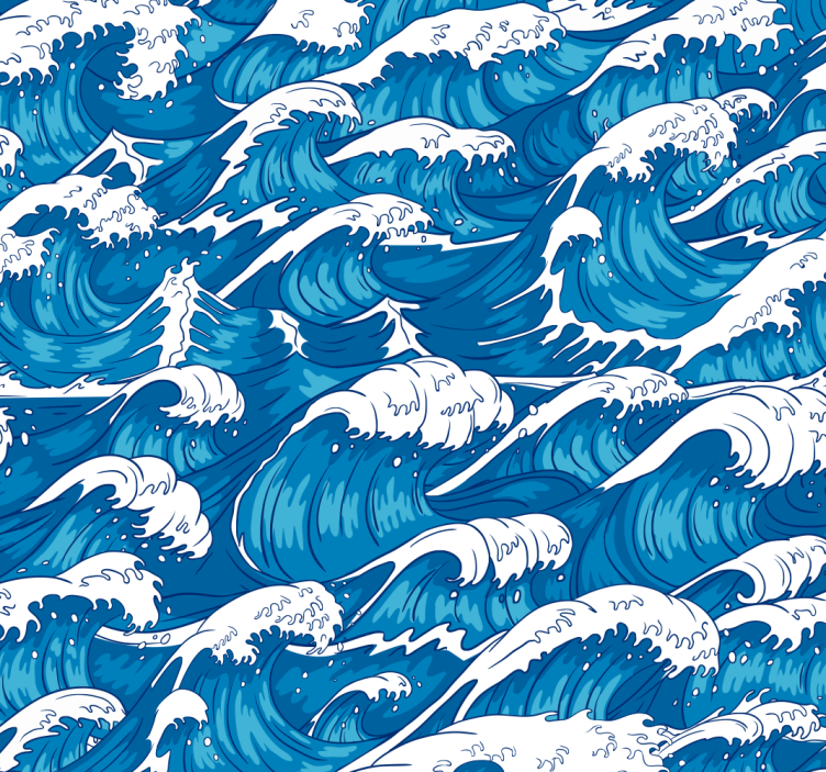 Oceanic Waves nature wallpaper - TenStickers