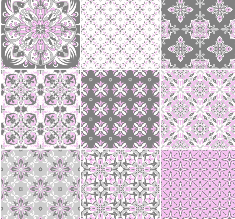 Tile-Patterned Motifs tile wallpaper - TenStickers