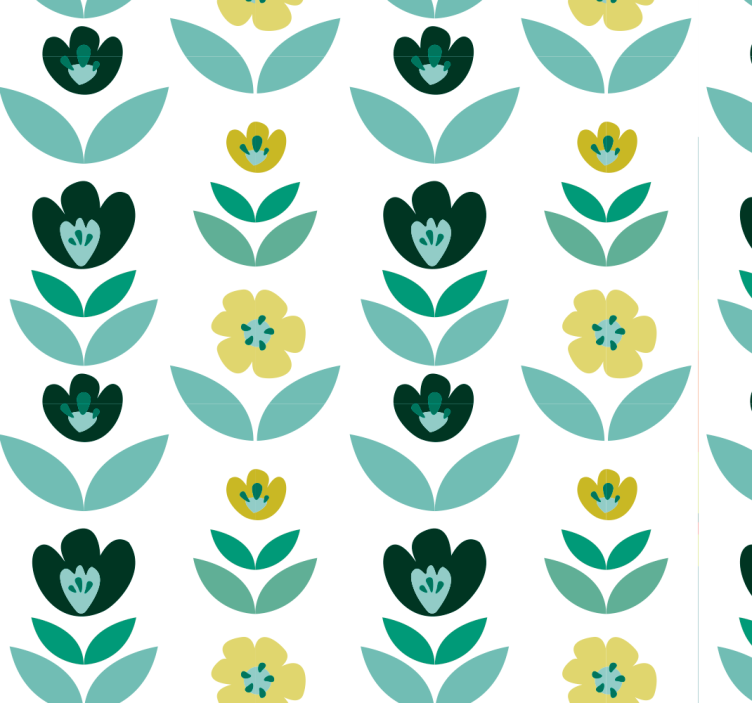 Floral Repeat Pattern flower wallpaper - TenStickers