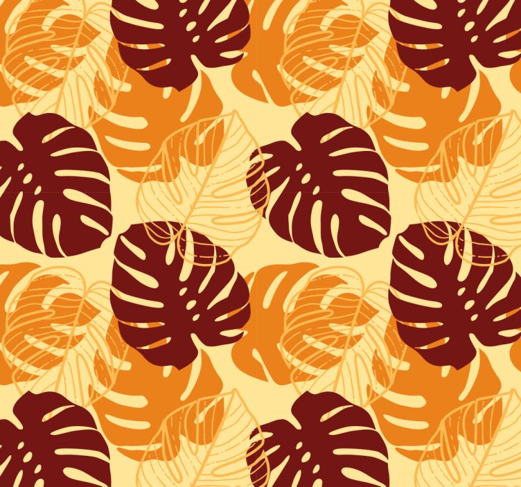 Tropical Monstera Pattern leaf wallpaper - TenStickers