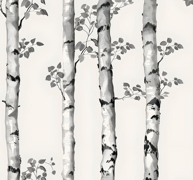 Winter large trees entryway wallpaper - TenStickers