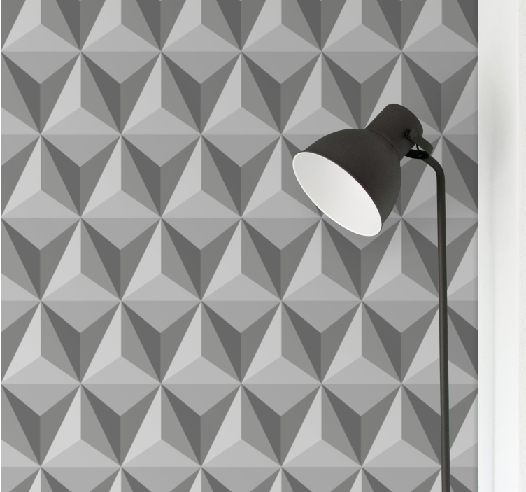 3D Pyramid Pattern geometric wallpaper - TenStickers