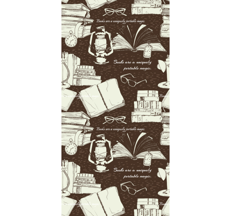 Books and Timepieces letter wallpaper - TenStickers