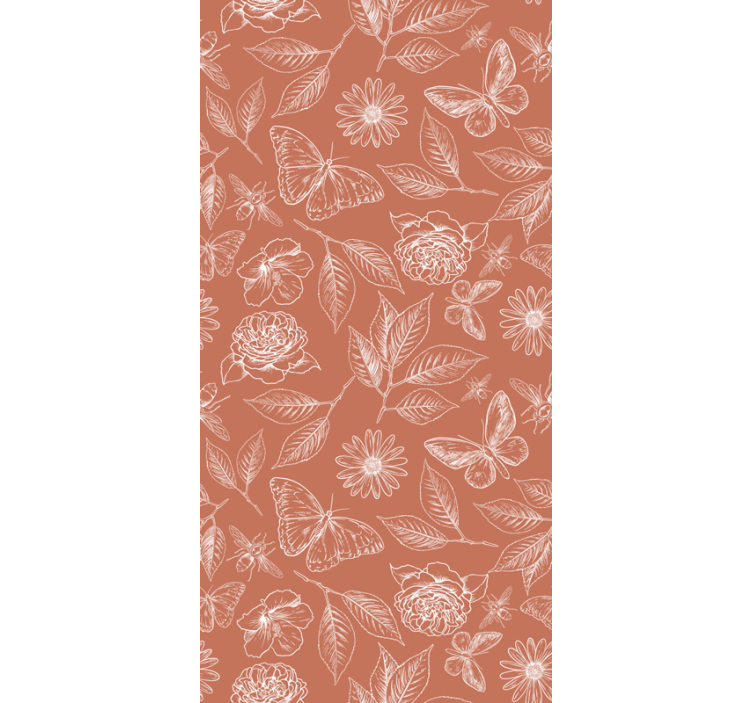 Vintage Botanical Pattern Ornamental Wallpaper - TenStickers
