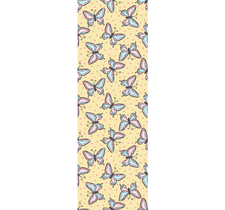 Colorful yellow pattern butterfly wallpaper - TenStickers