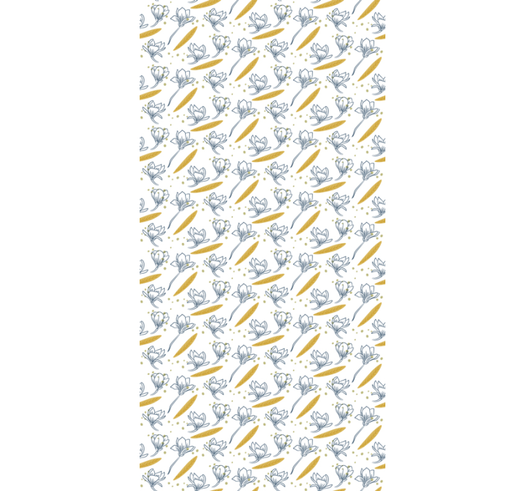 Flowers and leaves flying leaf wallpaper - TenStickers