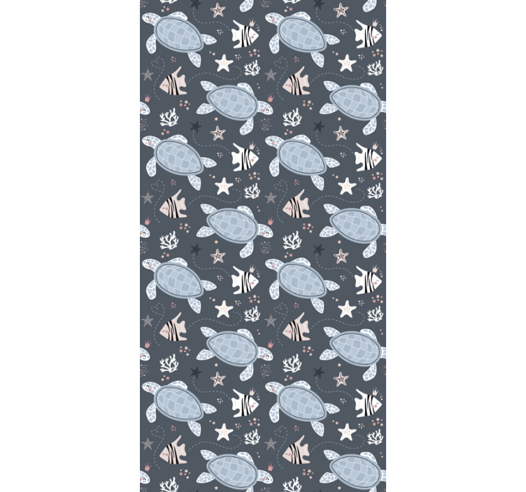 Turtles and Fish Under Sea Childrens Wallpaper - TenStickers
