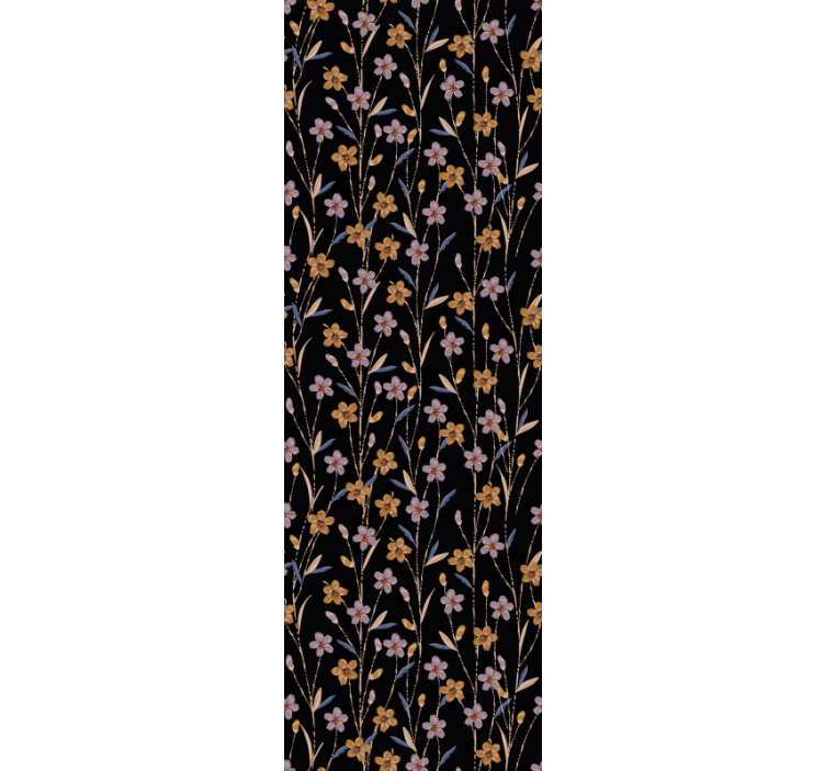 Flower Stem Pattern floral ornament wallpaper - TenStickers