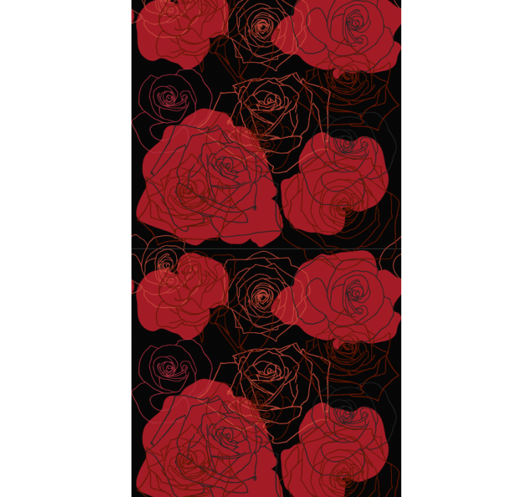Red Roses Pattern flower wallpaper - TenStickers