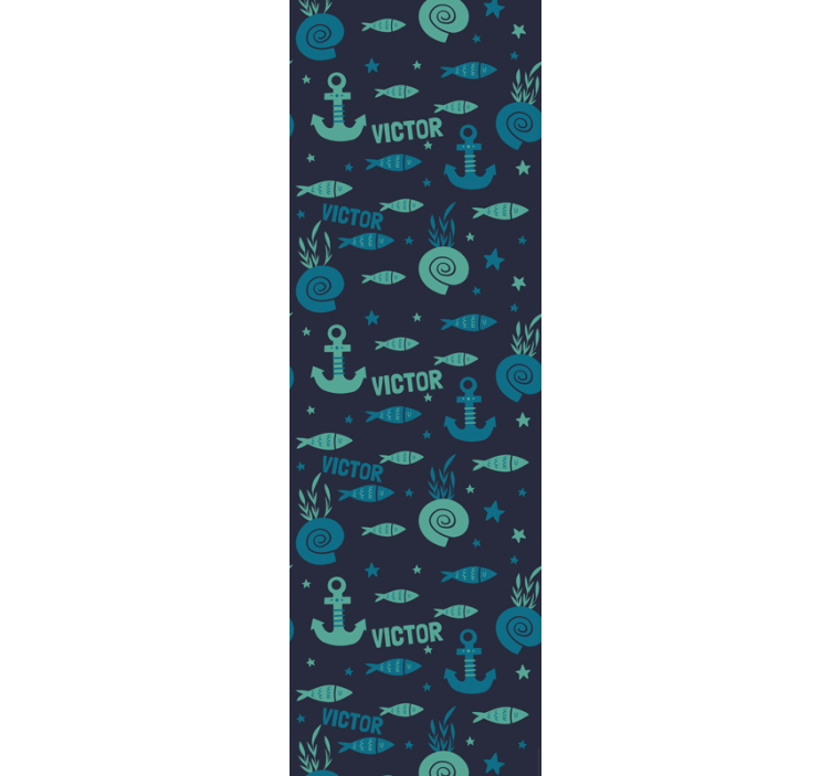 Fish and anchor under sea Bedroom Wallpaper - TenStickers