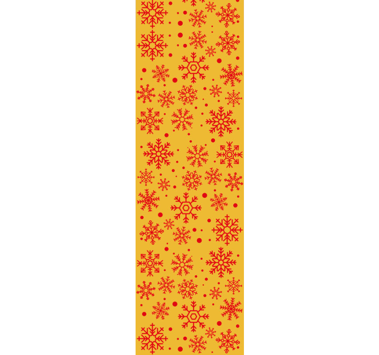 Red snowflakes on yellow background christmas wallpaper - TenStickers