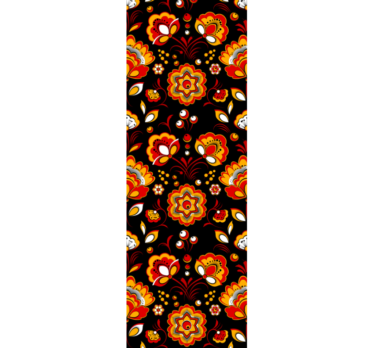 Floral Slavic Pattern Flower Wallpaper - TenStickers