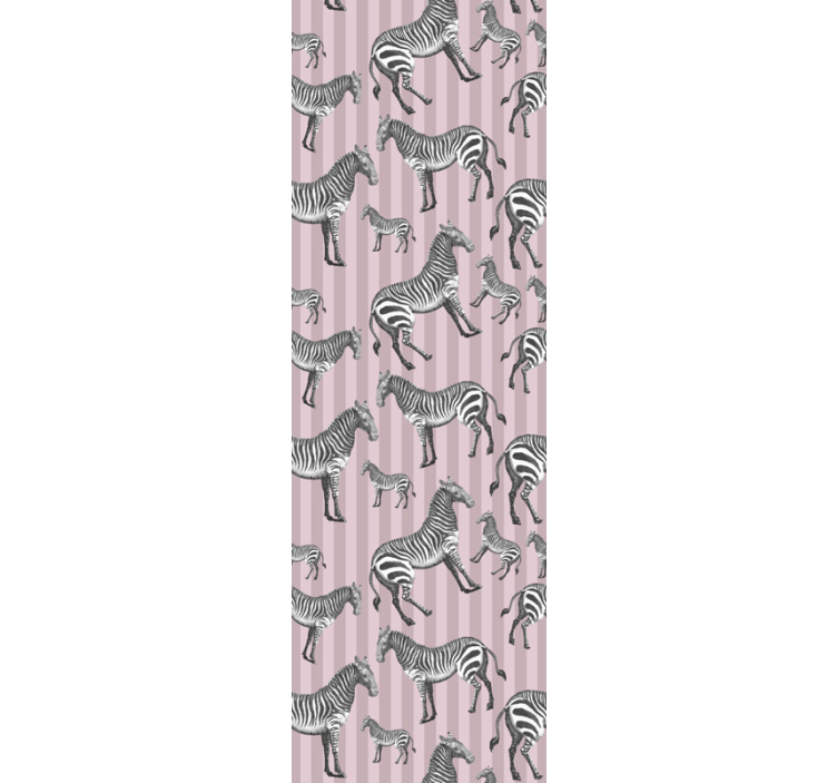 Zebra wallpaper with pink animal motif - TenStickers