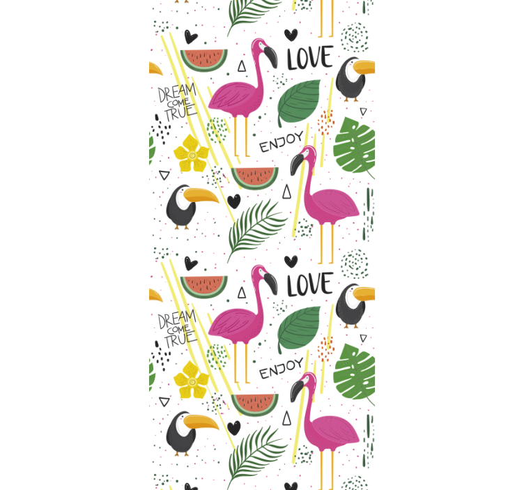 parrots and flamingos Childrens Wallpaper - TenStickers