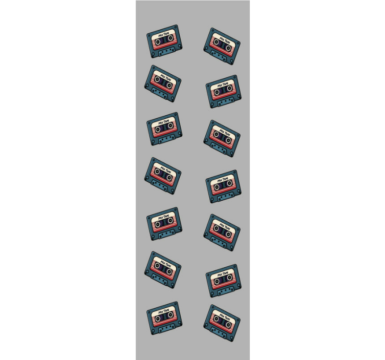 Cassette Pattern modern wallpaper - TenStickers