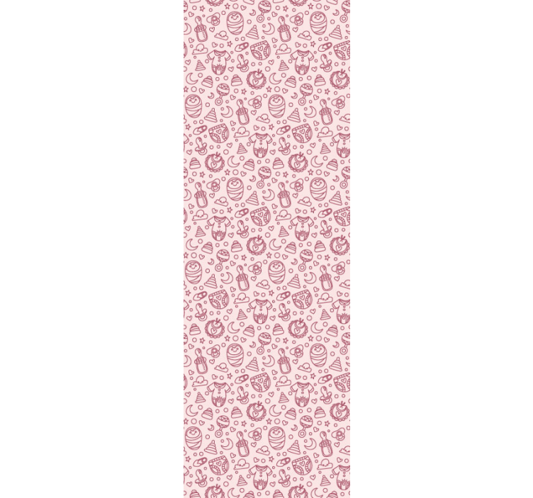 Pink toys and clothes nursery wallpaper - TenStickers