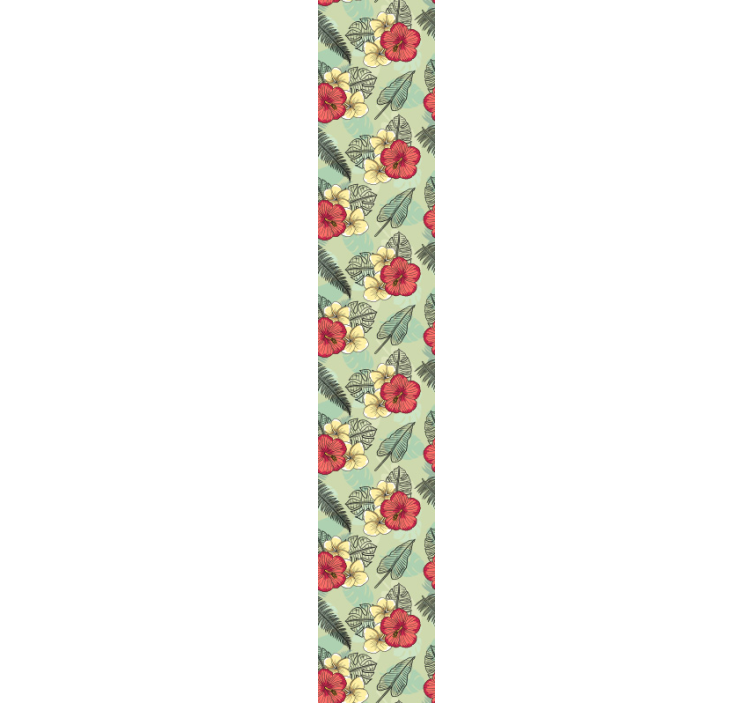 Green tropical arrangement flower wallpaper - TenStickers