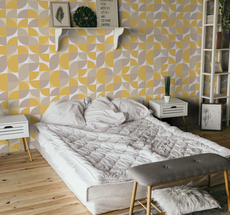 Circular Pattern Design geometric wallpaper - TenStickers