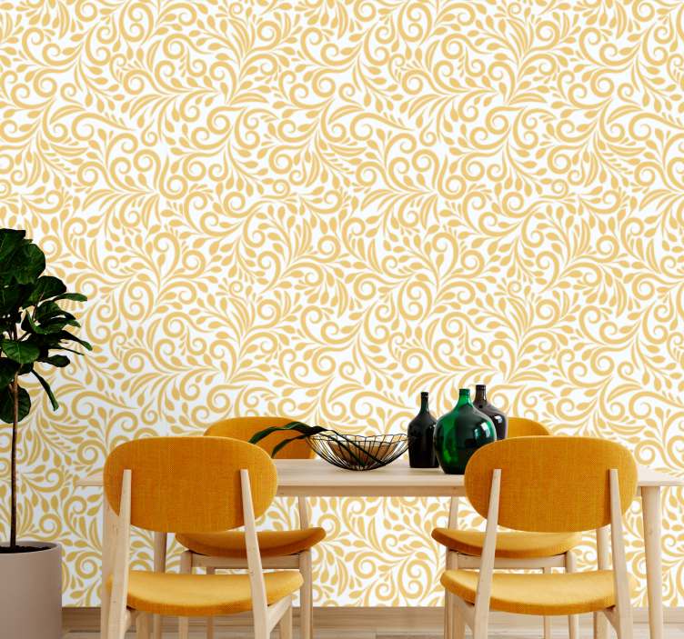 Ornate Flourishes floral ornament wallpaper - TenStickers