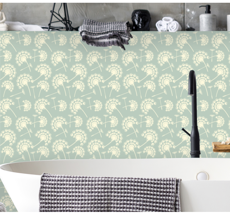 Dandelion Motif flower wallpaper - TenStickers