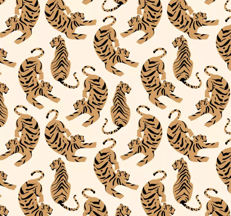 Children's tiger drawings animal wallpaper - TenStickers