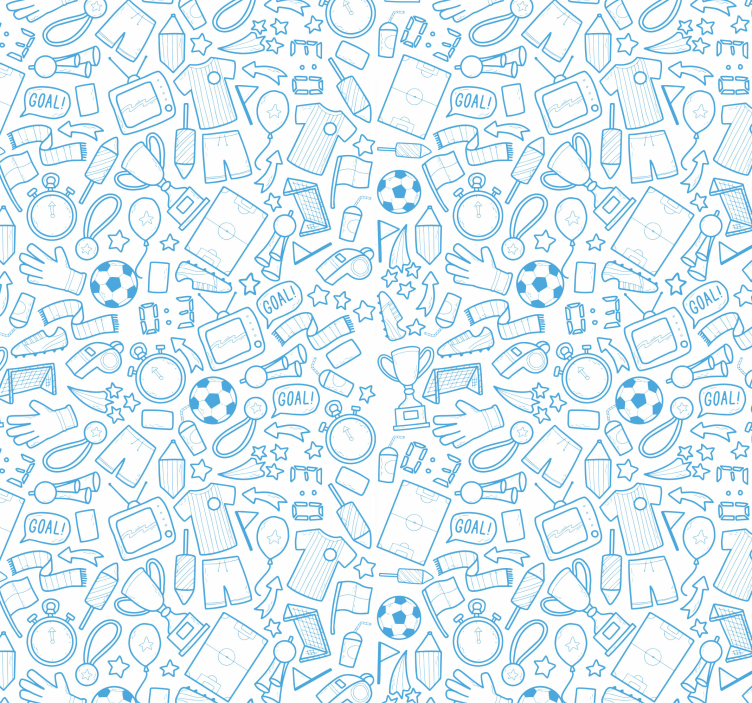 Sports Doodle Pattern nursery wallpaper - TenStickers