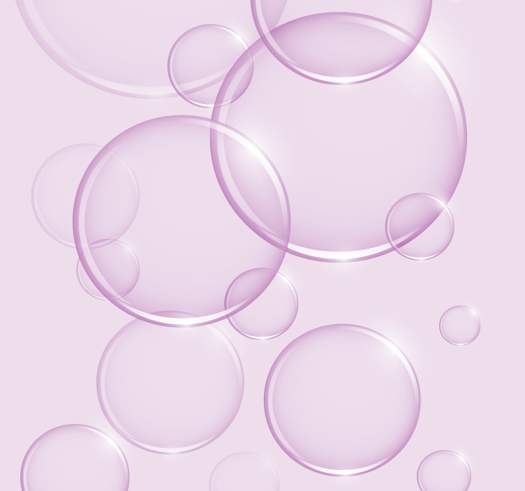 Pink Bubbles Kids Pattern Wallpaper - TenStickers