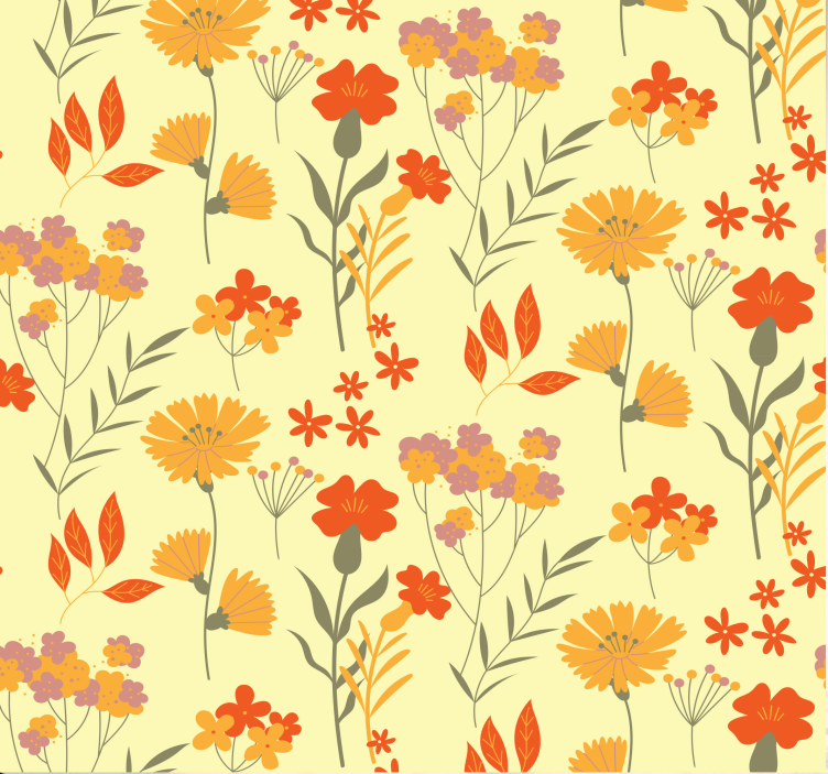 Autumn Floral Pattern flower wallpaper - TenStickers