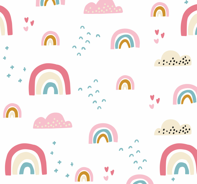 Whimsical Rainbows art wallpaper - TenStickers