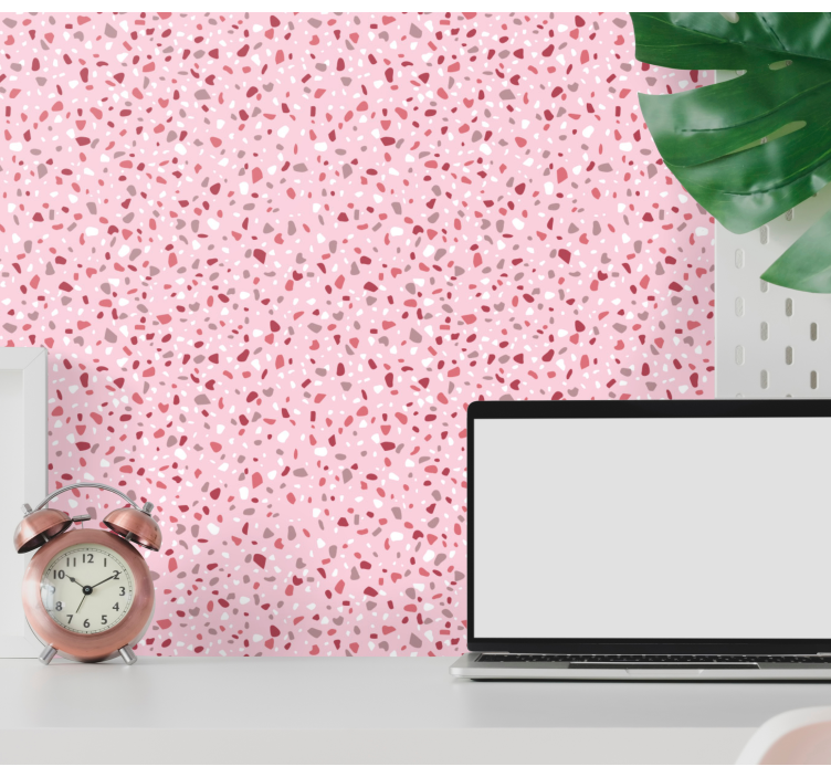 Terrazzo Textured polka dots wallpaper - TenStickers