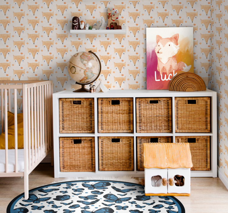 hand painted fox Kids wallpaper - TenStickers