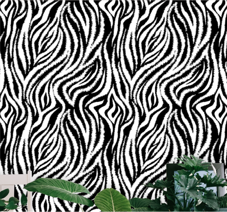 Zebra Swirls zebra wallpaper - TenStickers