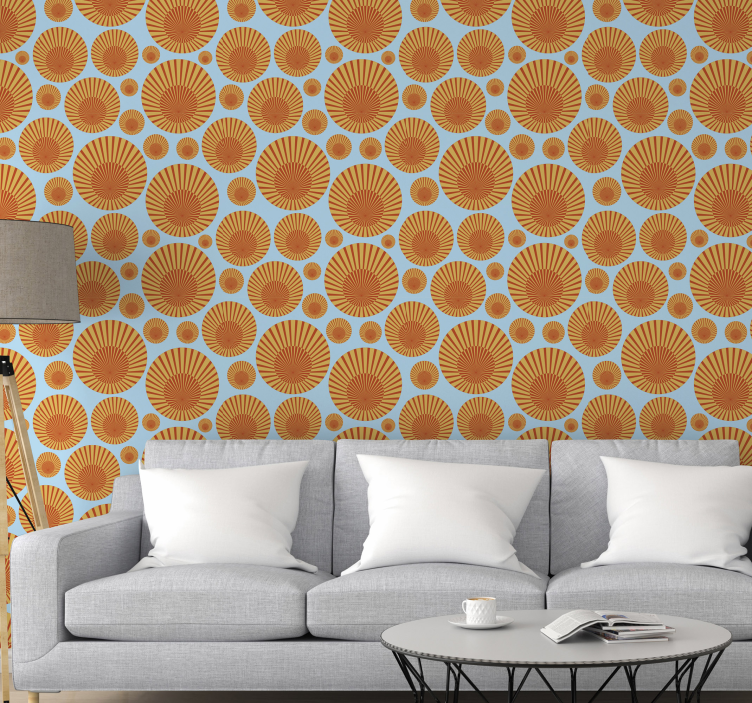 70's sunshine Living room wallpaper - TenStickers