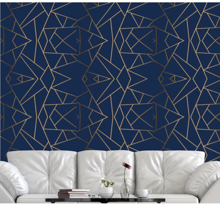 Abstract Angular Lines geometric wallpaper - TenStickers