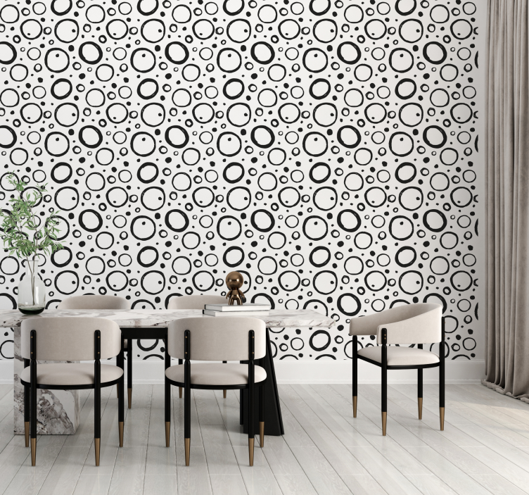 Abstract Circles geometric wallpaper - TenStickers