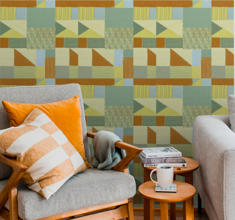 Abstract pattern blocks geometric wallpaper - TenStickers