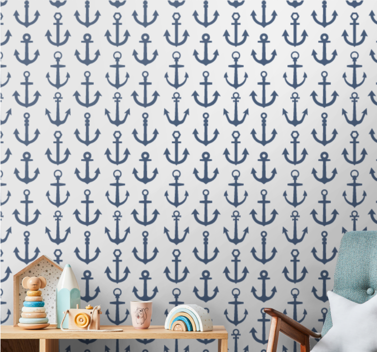 Anchor Pattern Design customised wallpaper - TenStickers