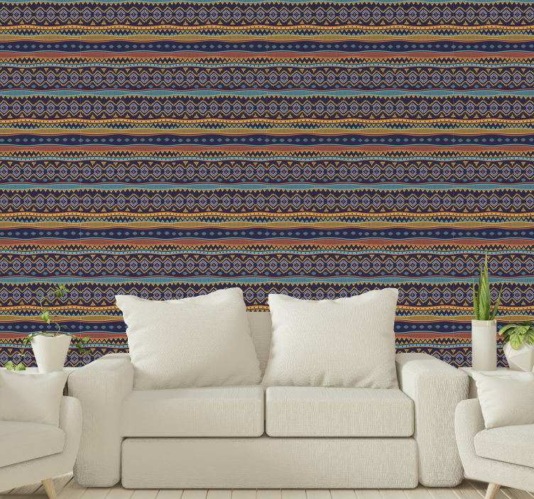 Ancient tribal design Textured Wallpaper - TenStickers