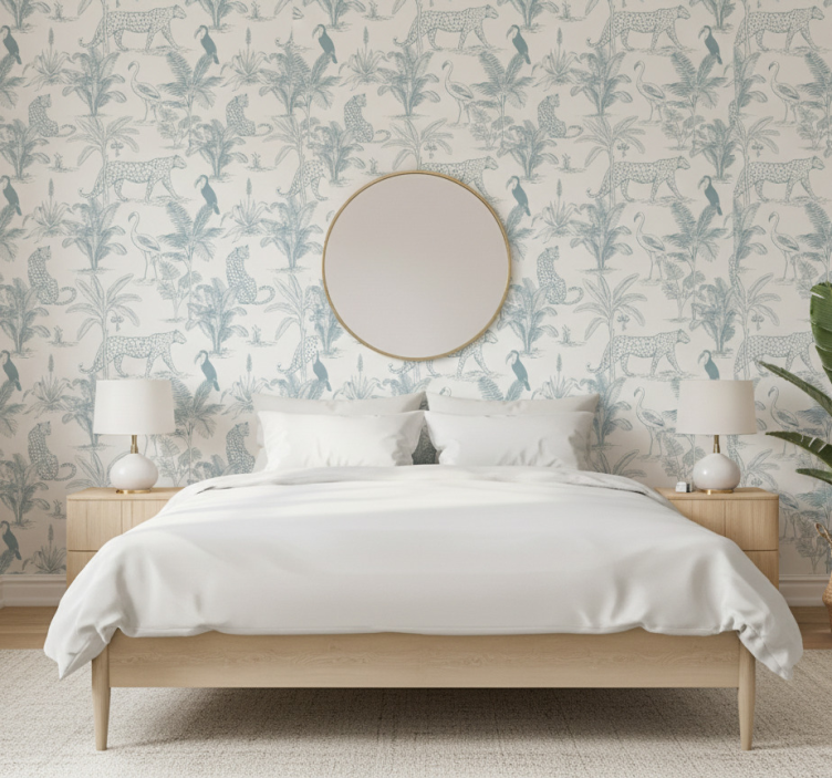 Animal wallpaper featuring elegant tropical animals - TenStickers