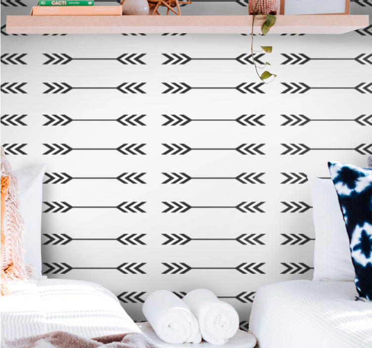Minimalistic arrow patterns customised wallpaper - TenStickers