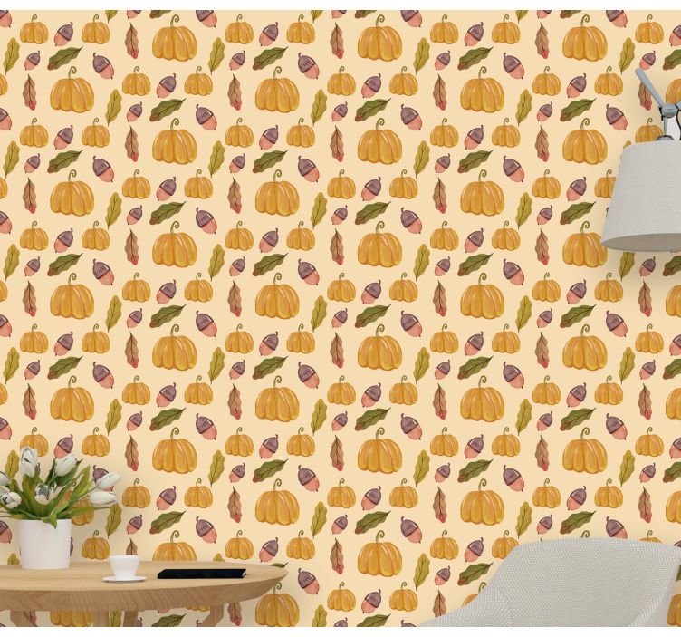 Autumn Harvest Pattern halloween wallpaper - TenStickers